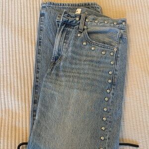Pistola Blue Denim Jeans with Stud Accents